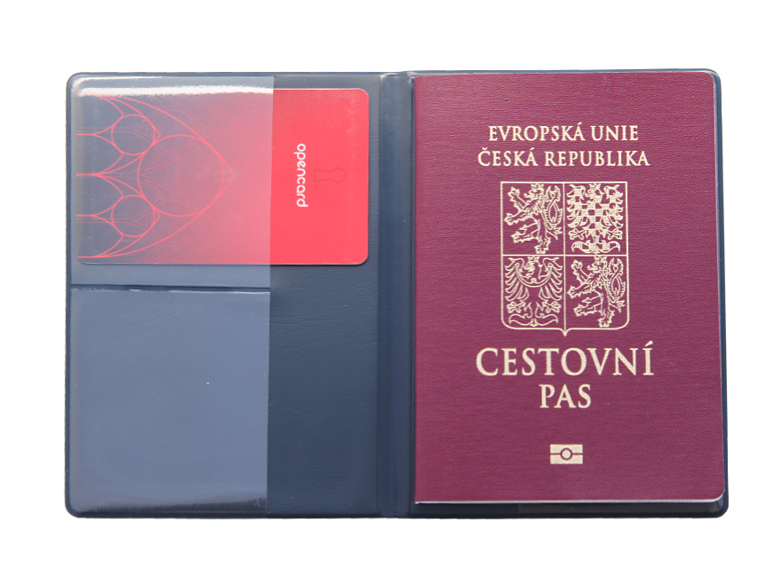 Stíněné pouzdro na elektronický pas a dvě ISO karty s RFID/NFC